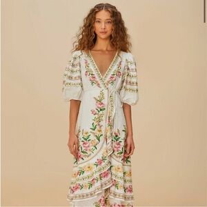 Off-White Palm Dream Wrap Midi Dress Farm RIO Size S Small NWT